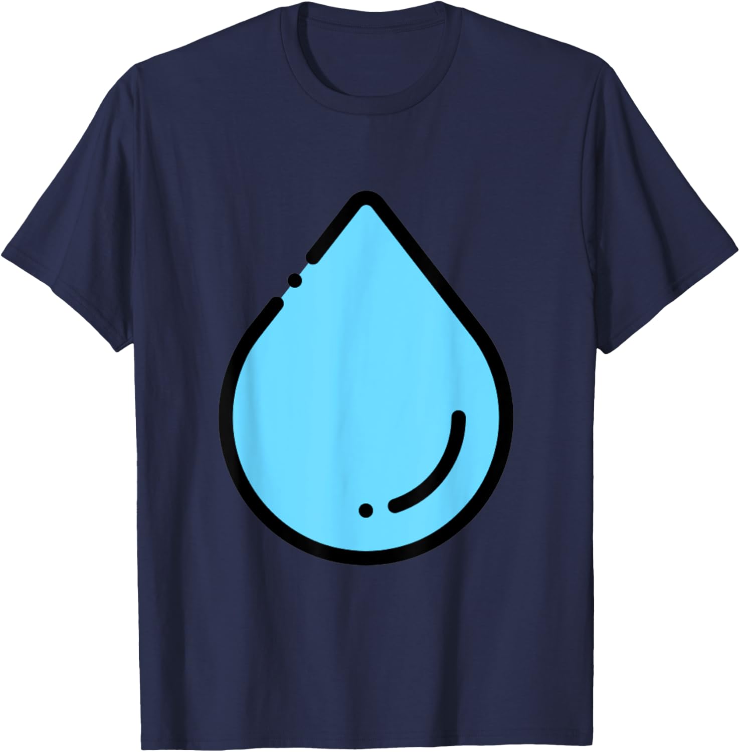 Water Droplet Waterdrop Raindrop Water Lover Hydration T-Shirt - T-Shirt | Navy