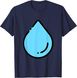 Water Droplet Waterdrop Raindrop Water Lover Hydration T-Shirt - T-Shirt | Navy