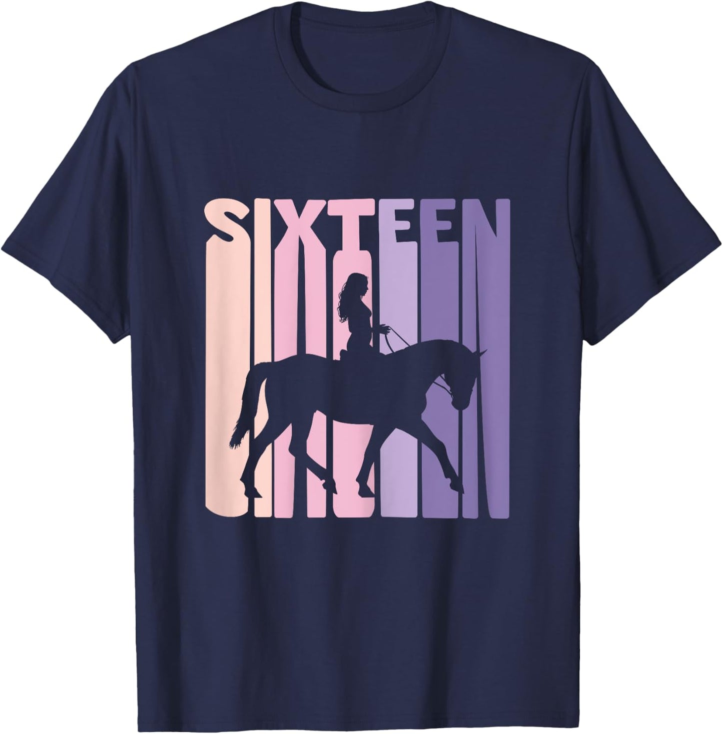 16th Birthday Gift Horse Rider Fan 16 Years Girls T-Shirt - T-Shirt | Navy
