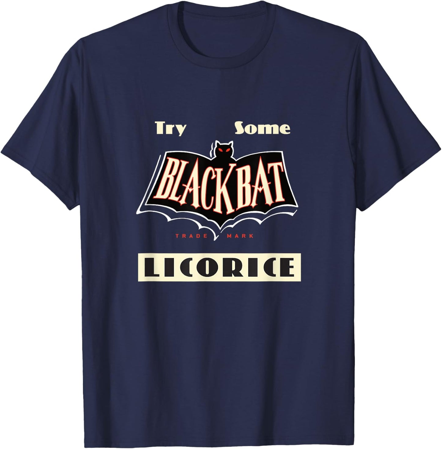 BLACK BAT LICORICE® (Copyright 2020 FITO) T-Shirt - T-Shirt | Navy