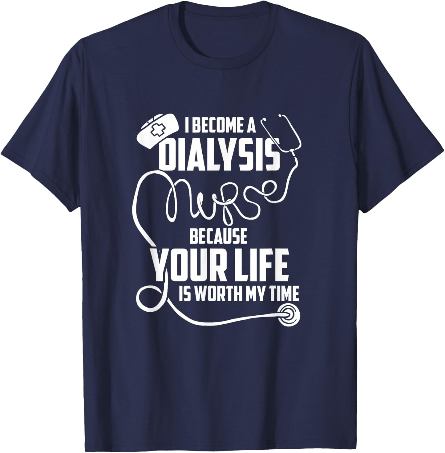 Dialysis Technician Outfit For Dialysis Nurse Nephrology T-Shirt - T-Shirt | Navy