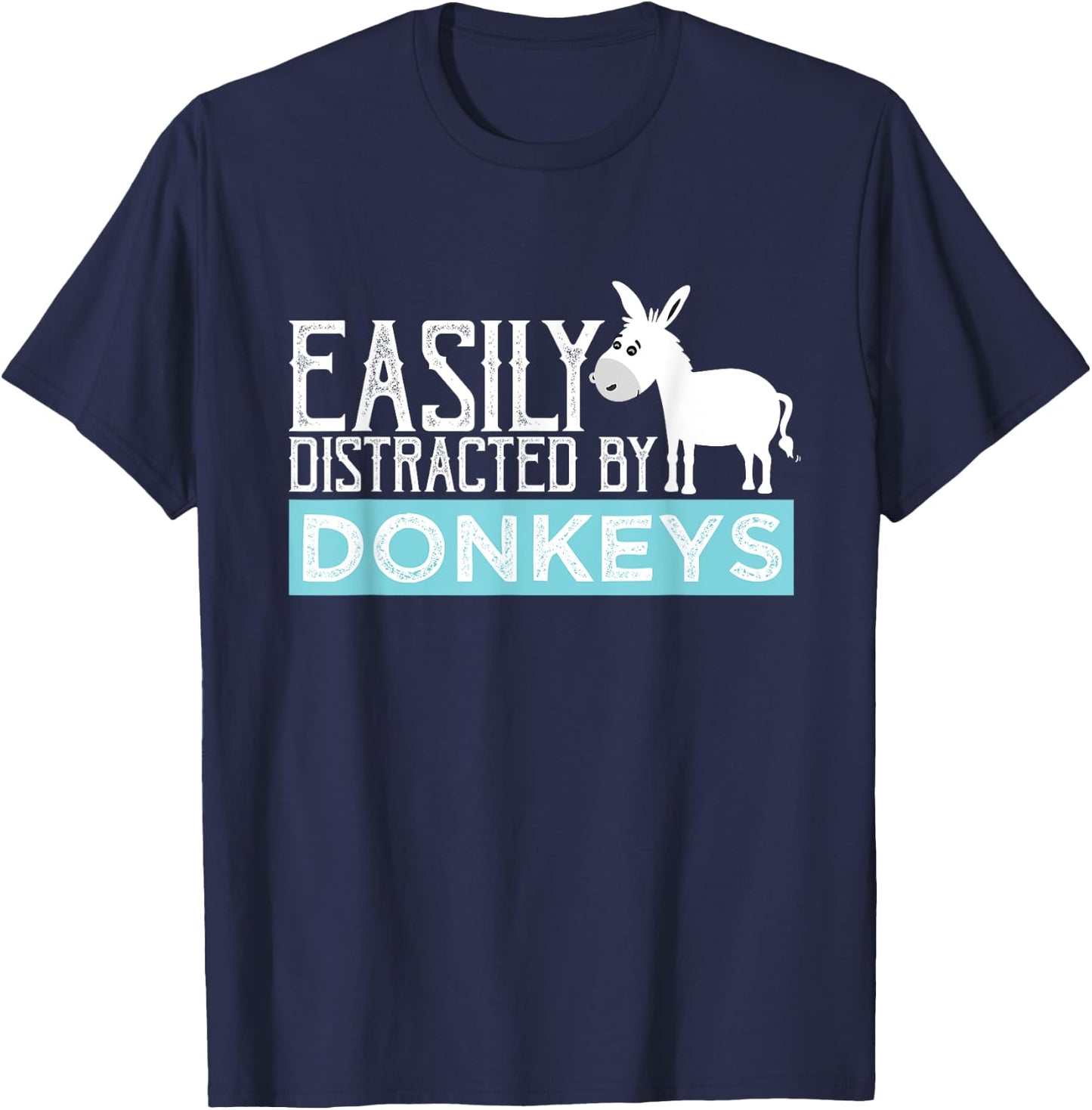 SHIRTSIDE Donkey - Donkey Gifts For Donkey Lovers - -Adults - Black - Small - Short Sleeve T-Shirt - T-Shirt | Navy