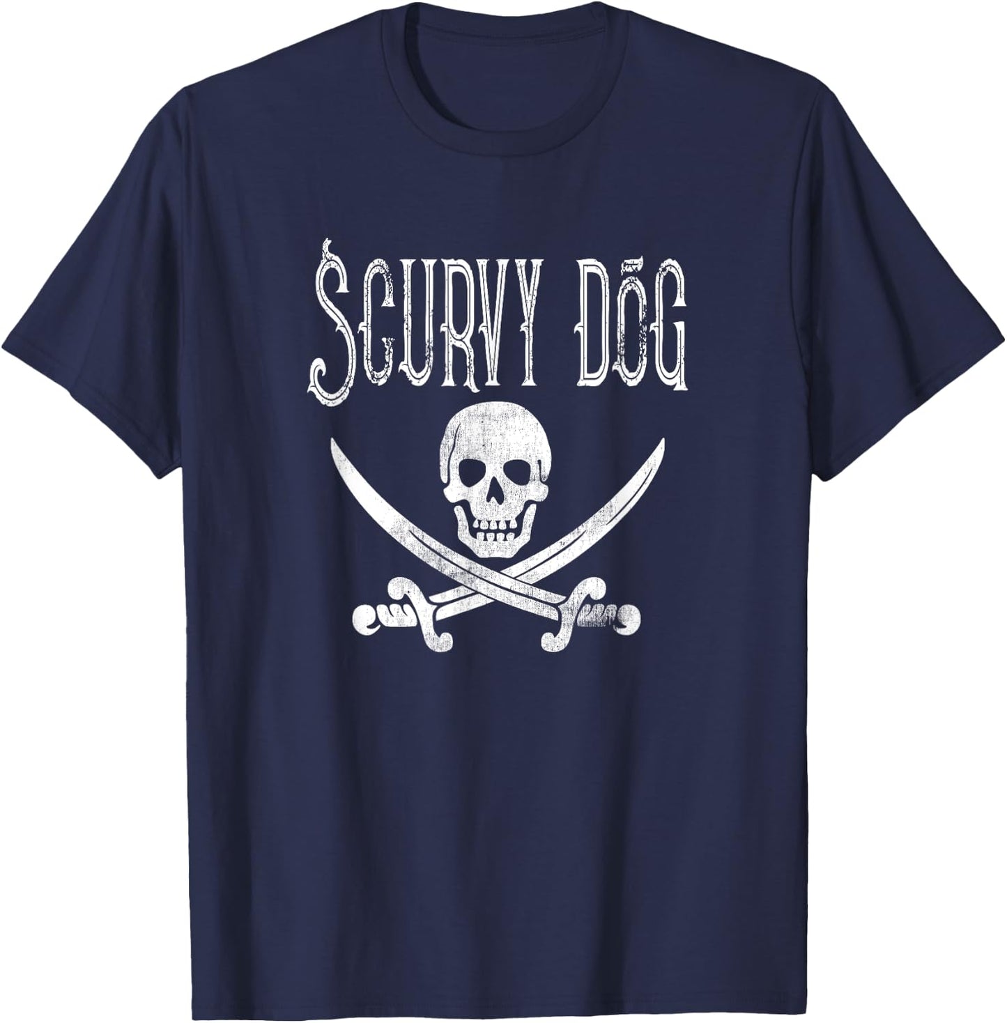 Scurvy Dog Pirate Costume - Halloween Party Men Women Kids T-Shirt - T-Shirt | Navy