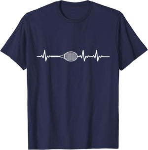 Tennis Heartbeat tennis players and coaches T-Shirt - T-Shirt | Navy