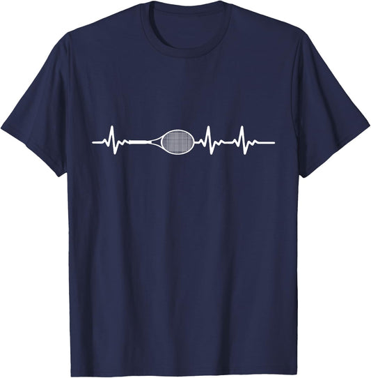 Tennis Heartbeat tennis players and coaches T-Shirt - T-Shirt | Navy