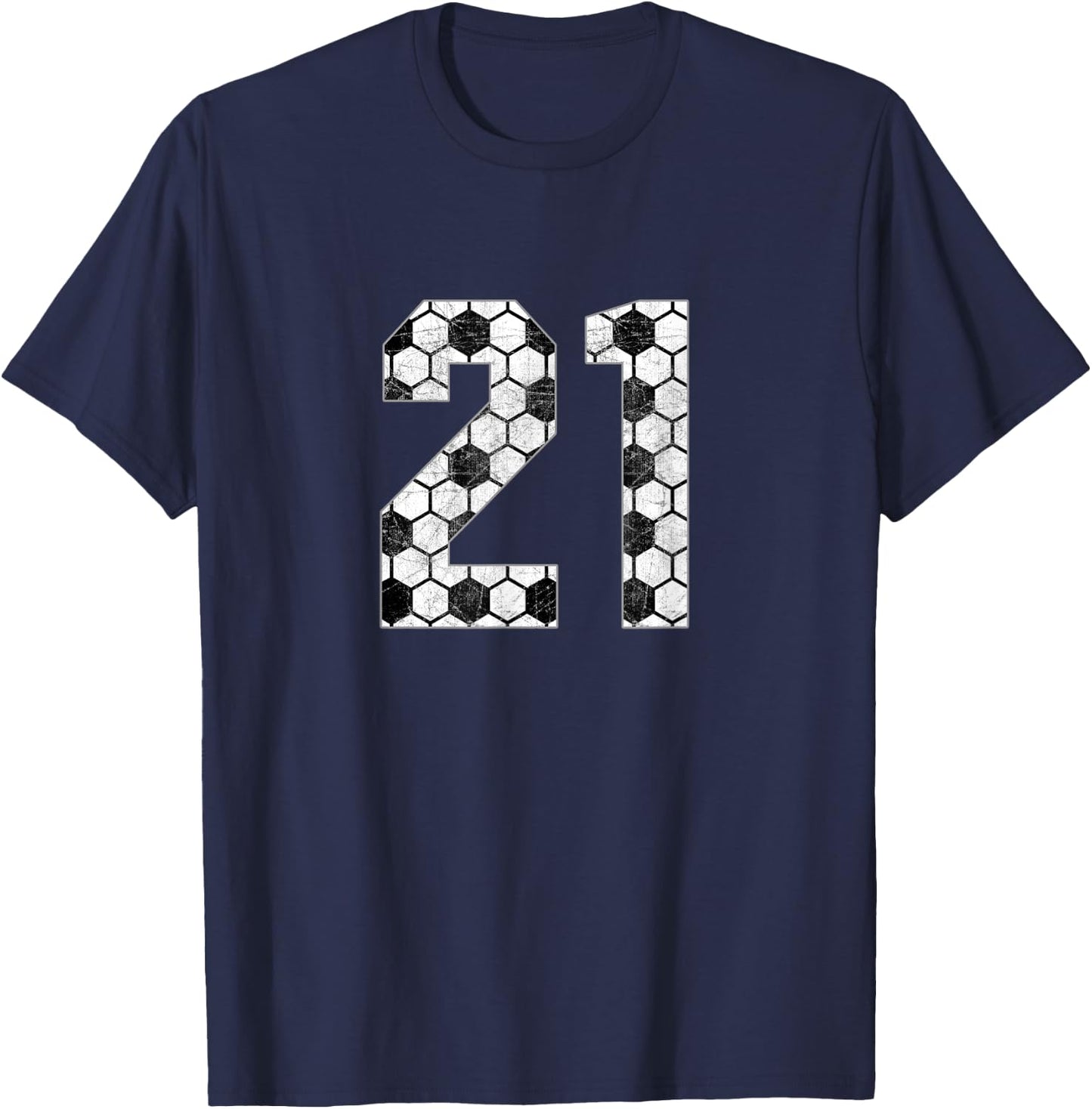 Soccer #21 Love Soccer Mom Favorite Player Jersey Number 21 T-Shirt - T-Shirt | Navy