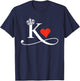 King & Queen of Hearts Matching Couple Saint Valentine's Day T-Shirt - T-Shirt | Navy