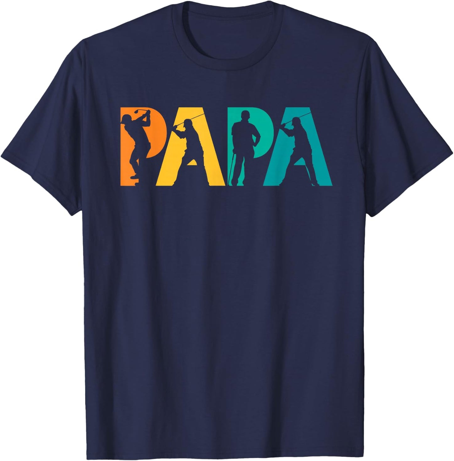Papa Golf Gift Father, Grandfather- Playing Golf Papa T-Shirt - T-Shirt | Navy