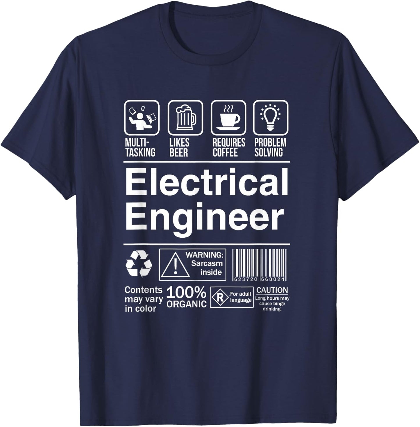 Electrical Engineer Funny Description Label T-Shirt - T-Shirt | Navy