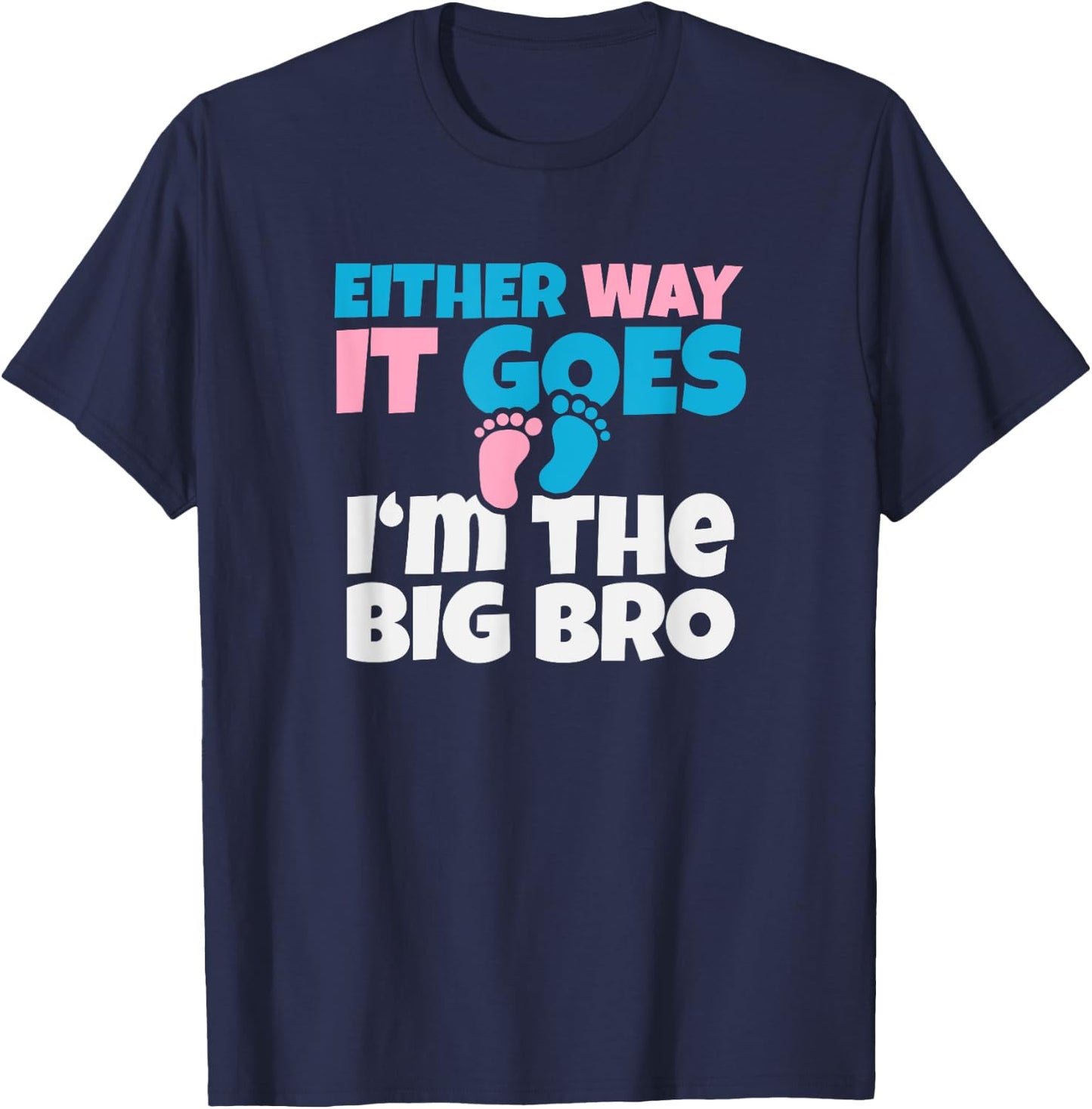 Baby Announcement to Big Brother , Gender Reveal Shirt Gift T-Shirt - T-Shirt | Navy