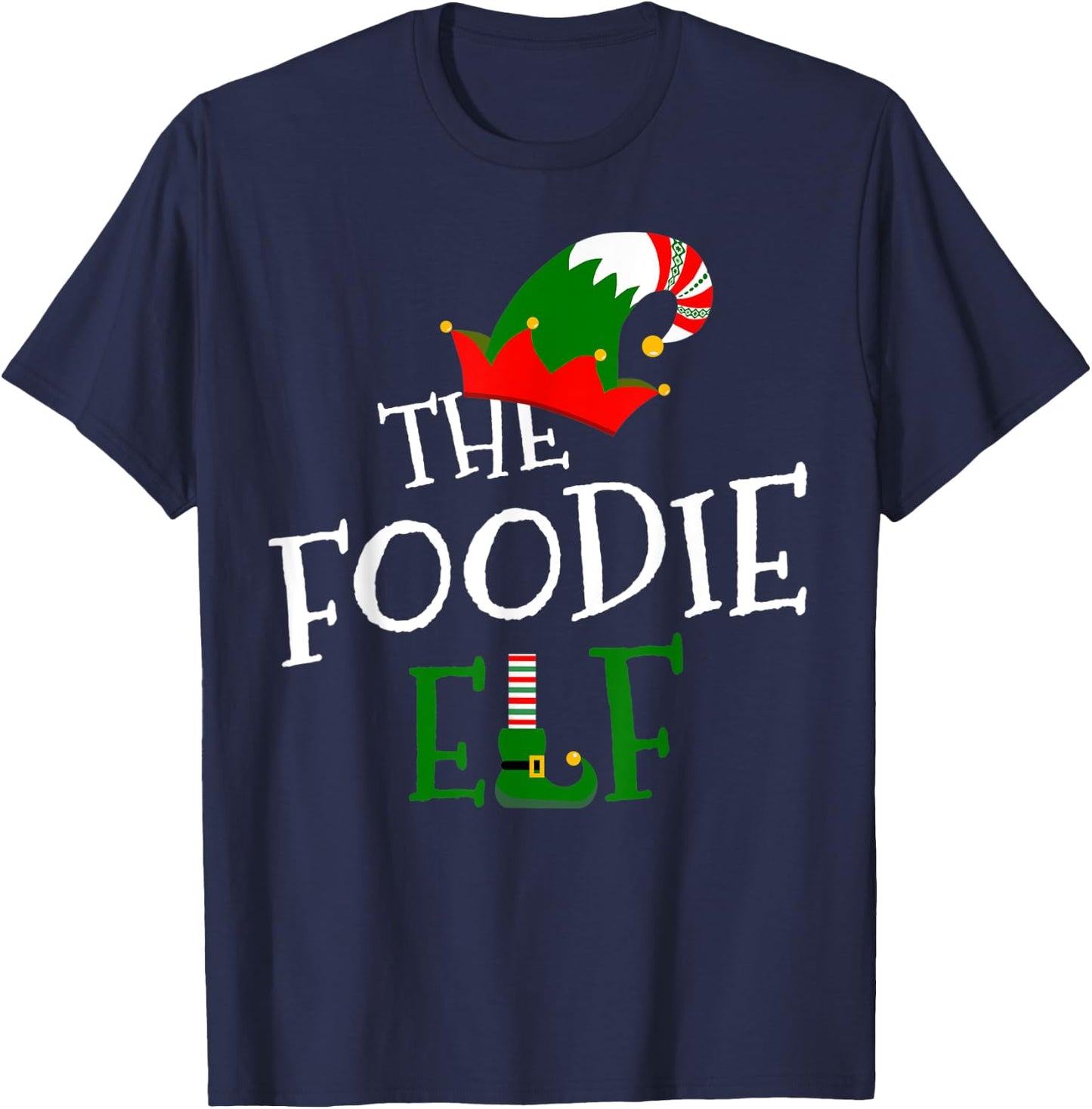 The Foodie Elf Family Matching Group Gift Christmas Costume T-Shirt - T-Shirt | Navy