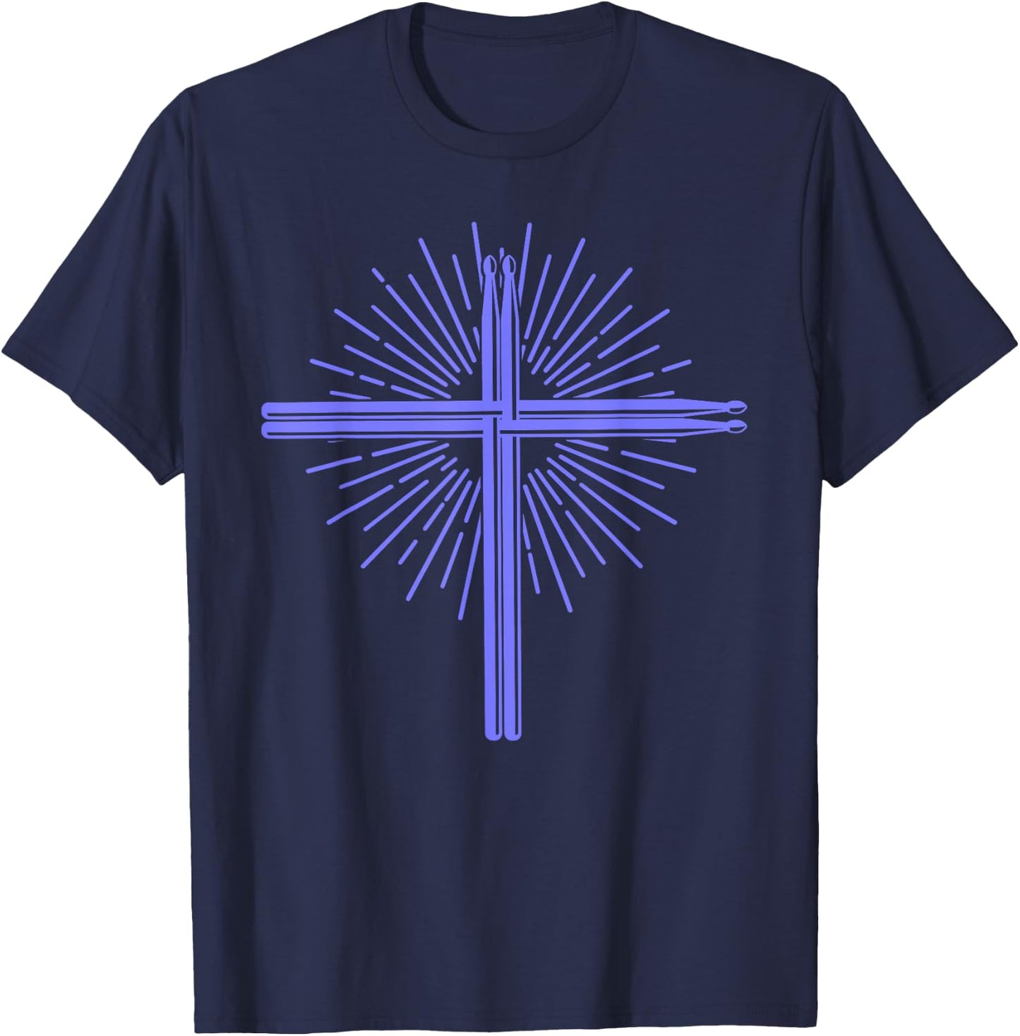 Cool Drumsticks Christian Cross Drummer Gift Women T-Shirt - T-Shirt | Navy