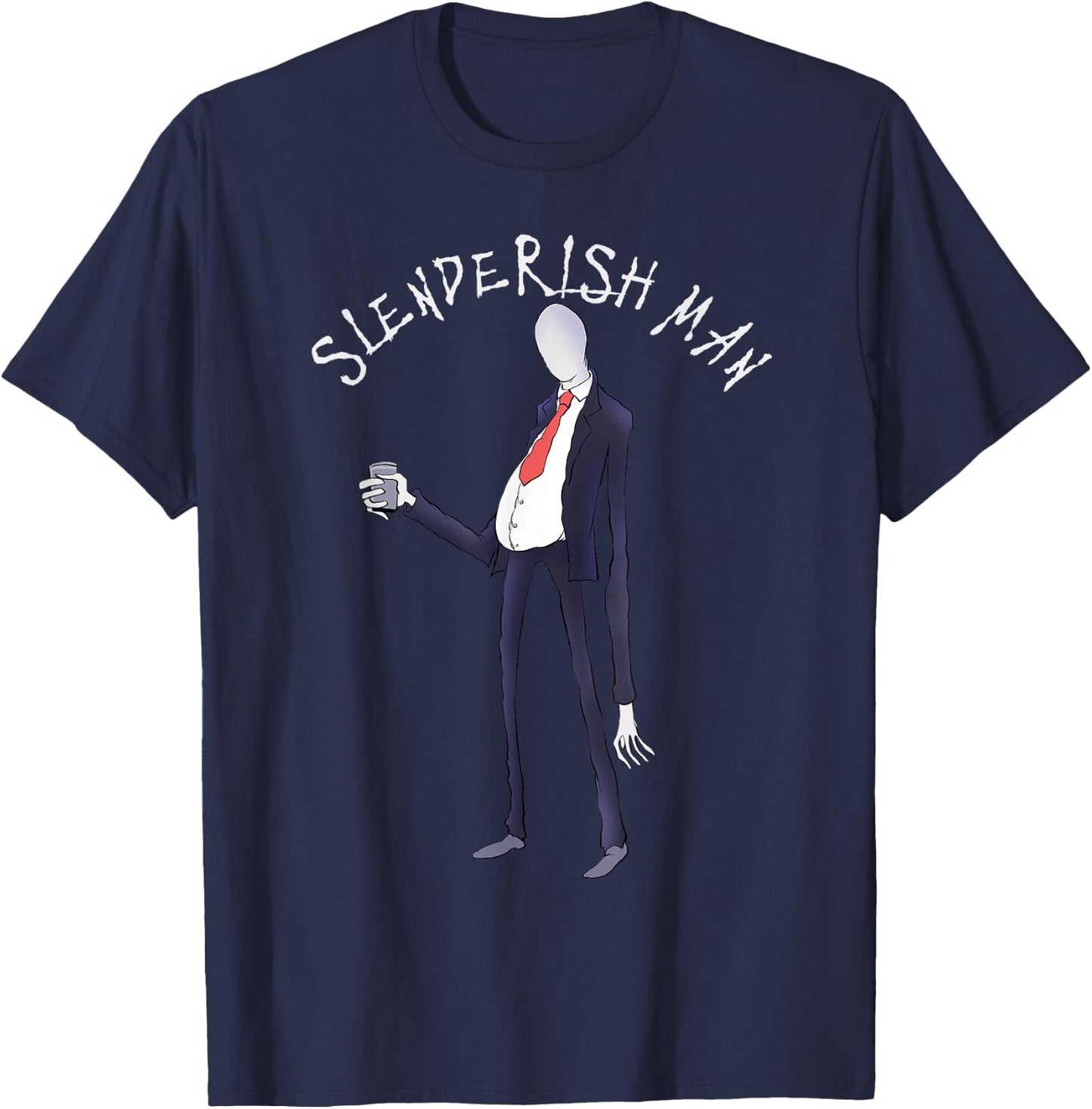 Easy Halloween costume funny slenderman men's T-Shirt - T-Shirt | Navy