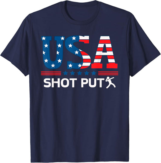 United States Flag Shot Put USA Team Sport Shot Put T-Shirt - T-Shirt | Navy