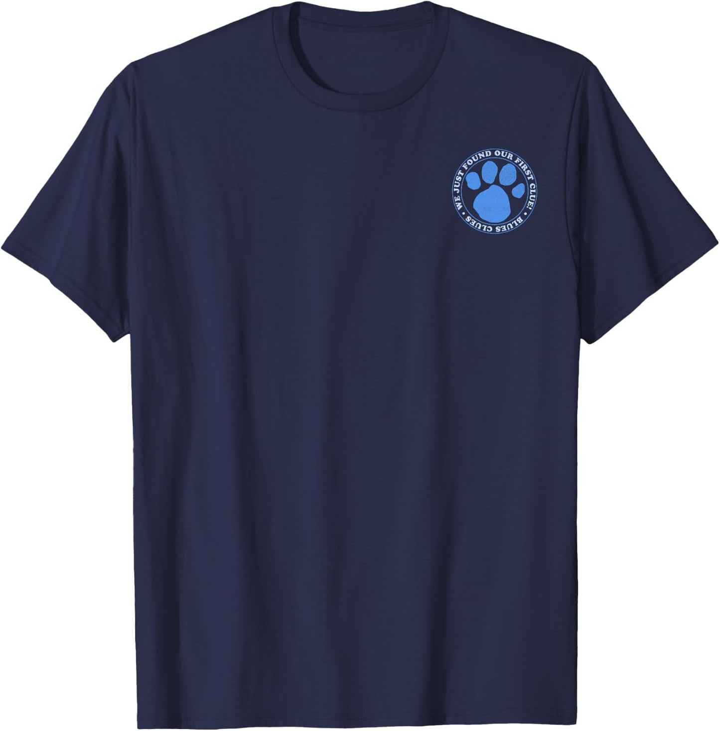 Blue's Clues We Just Found Our First Clue Left Chest Small T-Shirt - T-Shirt | Navy
