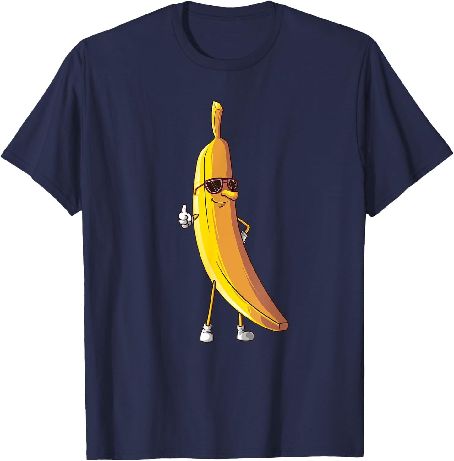 Cool Banana Wearing Sunglasses | Funny Fruit Eyewear Gift T-Shirt - T-Shirt | Navy