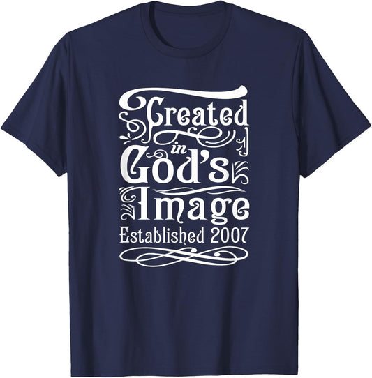 18 Year Old Christian Jesus and God 2007 18th Birthday T-Shirt - T-Shirt | Navy
