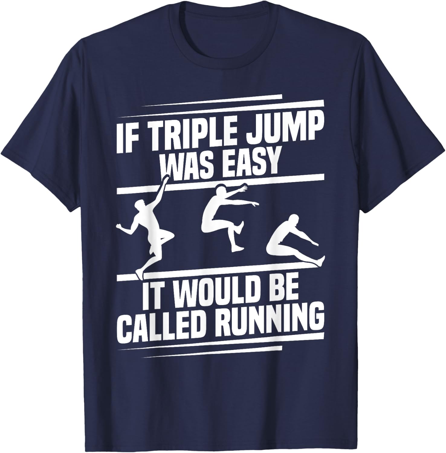 Triple Jump Cleats Track & Field Spikes Triple Jump T-Shirt - T-Shirt | Navy