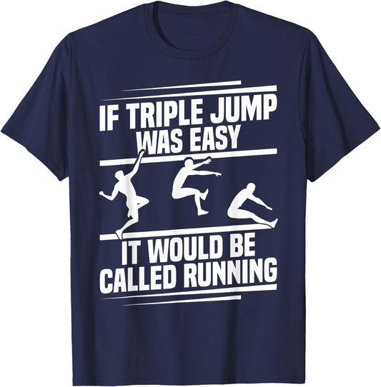 Triple Jump Cleats Track & Field Spikes Triple Jump T-Shirt - T-Shirt | Navy
