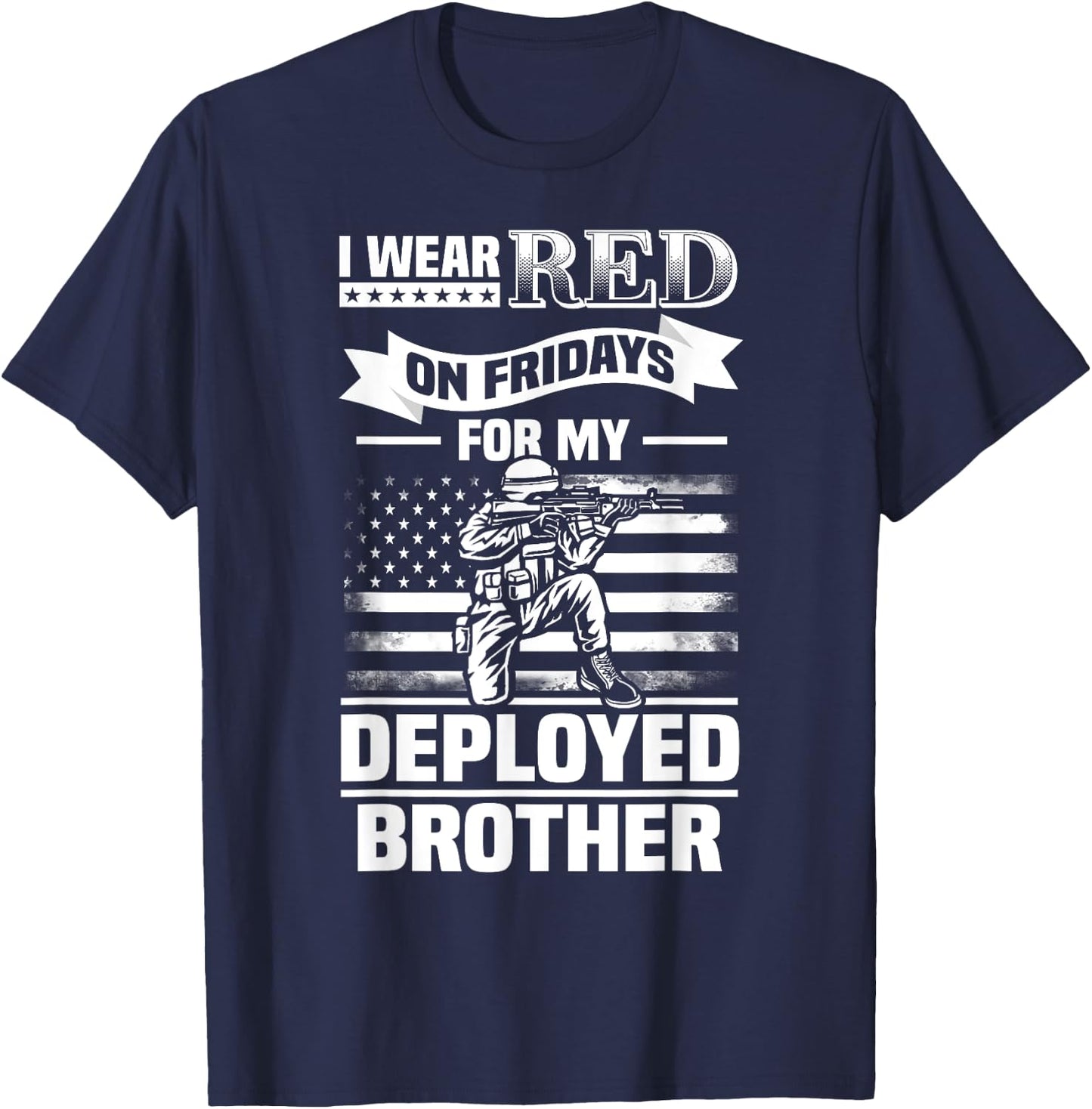 Red Friday For My Brother Support Military Deployed Shirt T-Shirt - T-Shirt | Navy