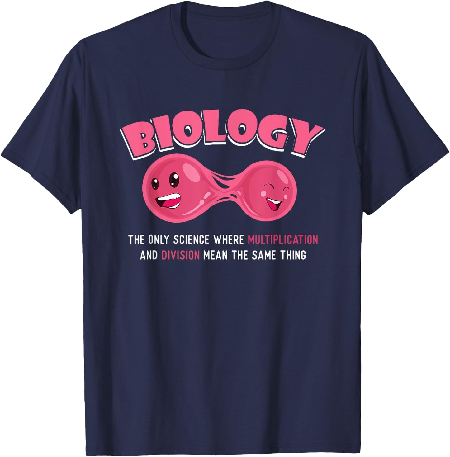 Funny Biologist Biology Teacher Cell Science Biology Student Men Women Girls Kids T-Shirt - T-Shirt | Navy