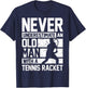 Never underestimate an old man with a Tennis Racket T-Shirt - T-Shirt | Navy
