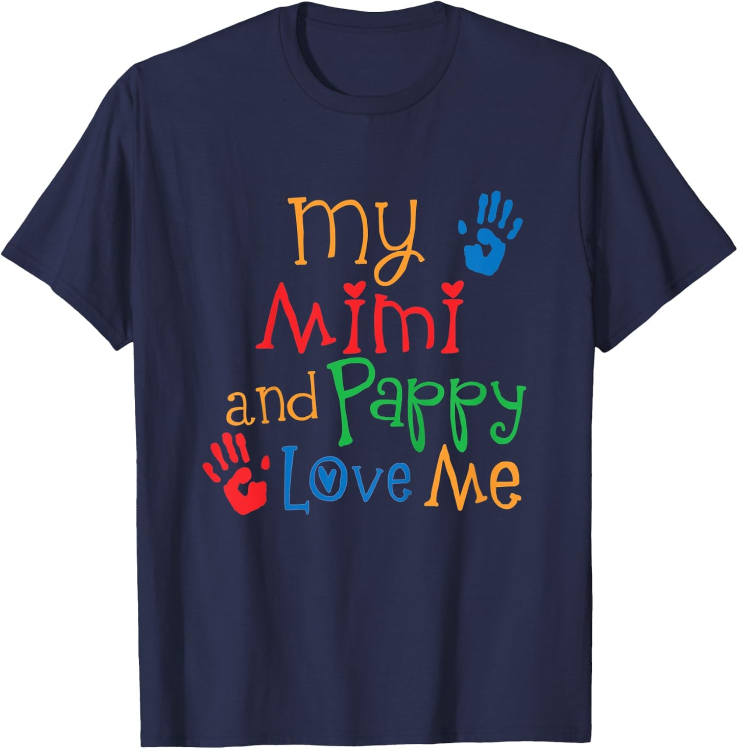 Kids Mimi and Pappy Love Me Grandchild T-Shirt - T-Shirt | Navy