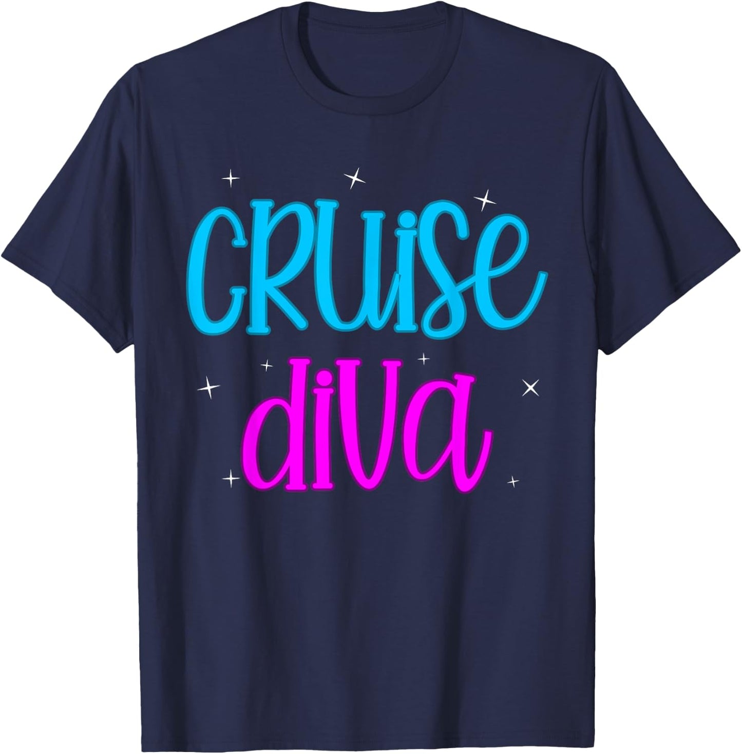 Cruise Ship Diva Women Girls Travel Summer Holiday T-Shirt - T-Shirt | Navy