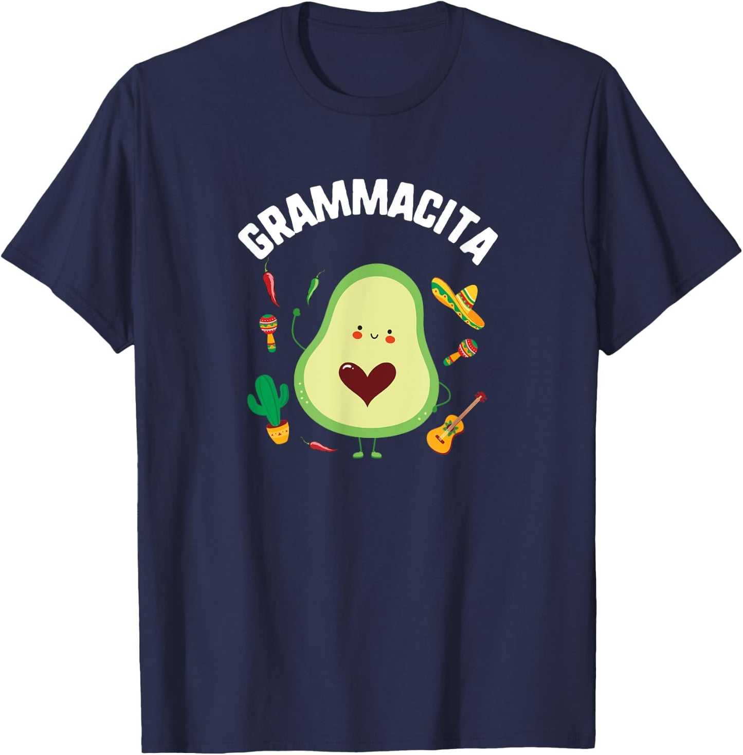 Cinco De Mayo Grammacita Guacamole Avocado Grandma Mexican T-Shirt - T-Shirt | Navy