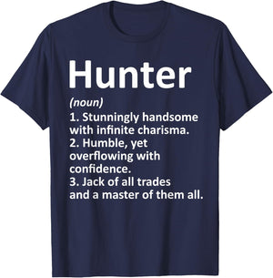 HUNTER Definition Personalized Name Funny Birthday Gift T-Shirt - T-Shirt | Navy