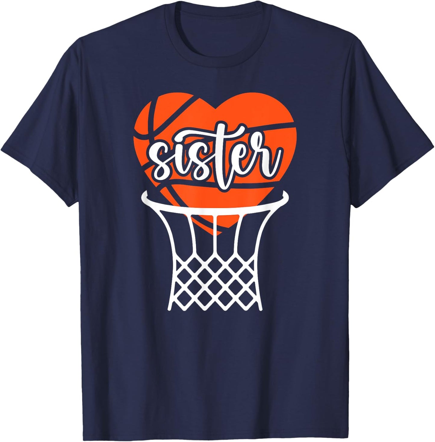 Basketball Sister Basketball Player's Sister Basketball Sis T-Shirt - T-Shirt | Navy