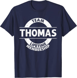 THOMAS Gift Funny Surname Family Tree Birthday Reunion Idea T-Shirt - T-Shirt | Navy