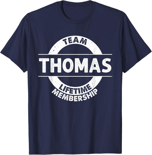 THOMAS Gift Funny Surname Family Tree Birthday Reunion Idea T-Shirt - T-Shirt | Navy