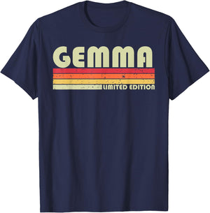 GEMMA Name Personalized Retro Vintage 80s 90s Birthday T-Shirt - T-Shirt | Navy