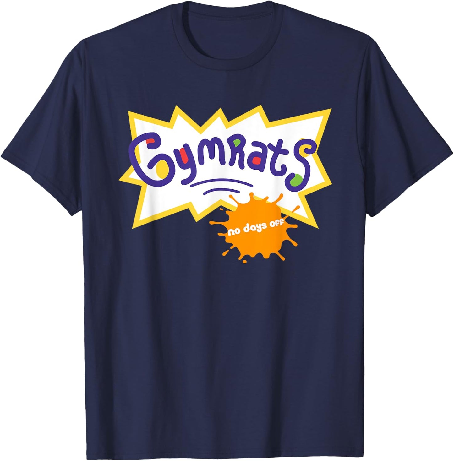 Funny Workout , Gymrats 90s TV Style Workout Graphic T-Shirt - T-Shirt | Navy