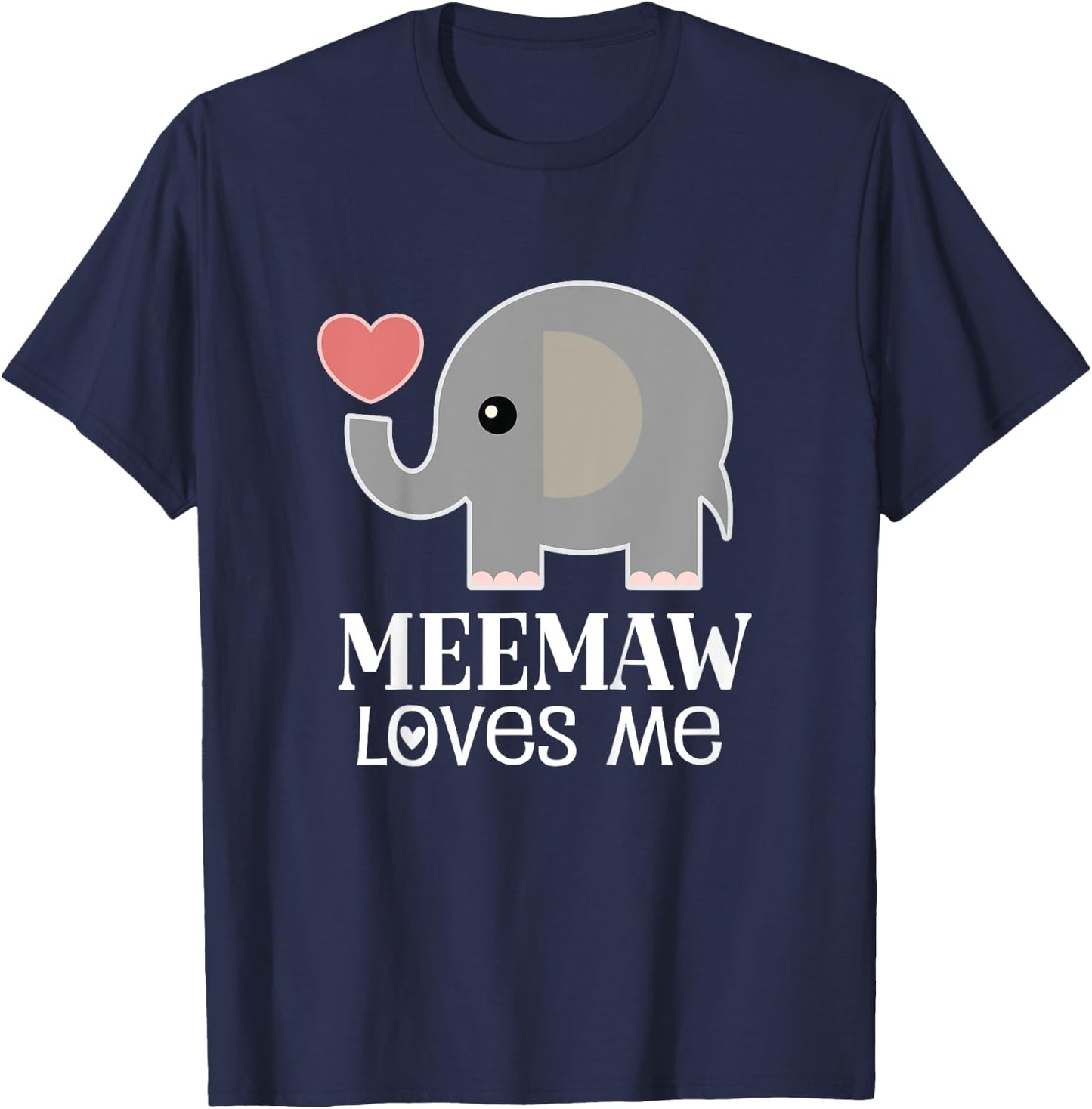 Meemaw Loves Me Grandchild T-Shirt - T-Shirt | Navy
