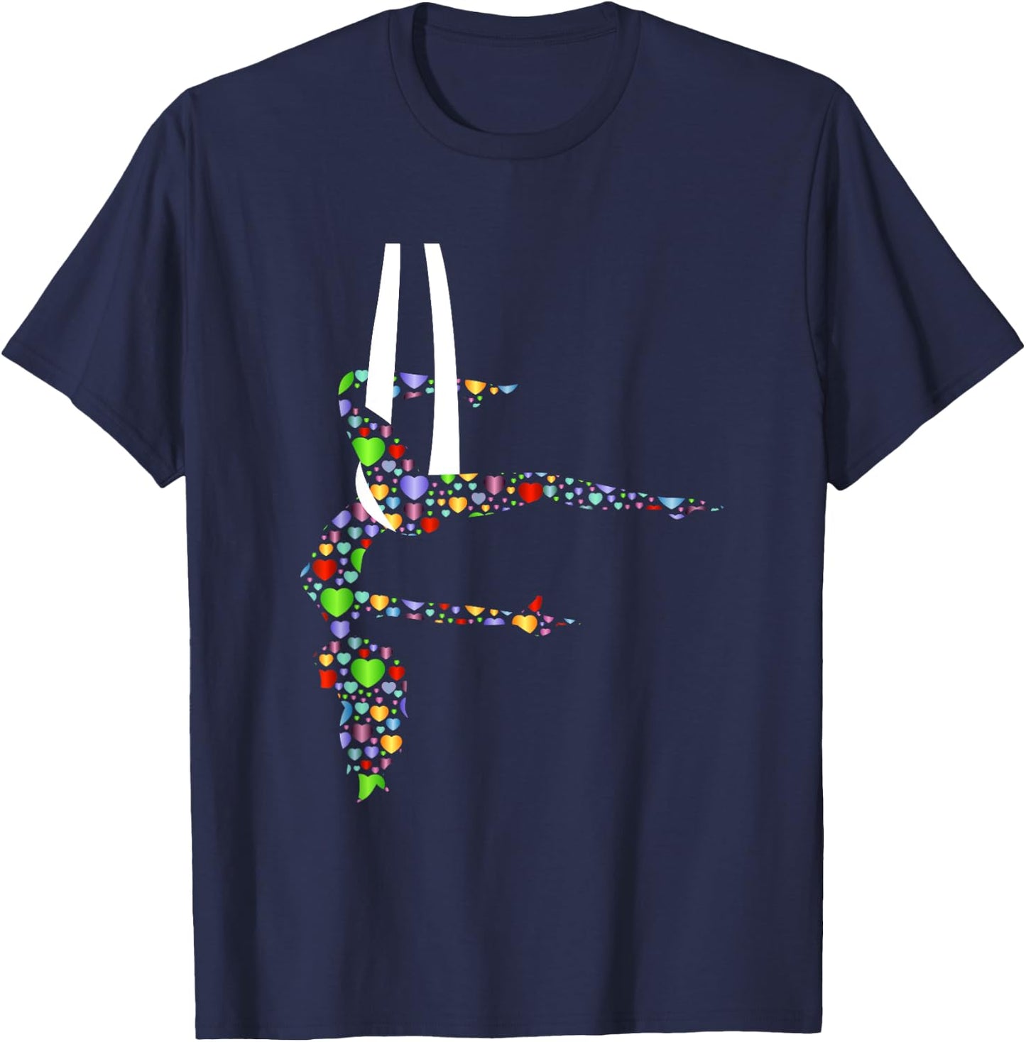 Aerial Yoga Hearts Lover Gift Aerialist Yogi Dance Gifts T-Shirt - T-Shirt | Navy
