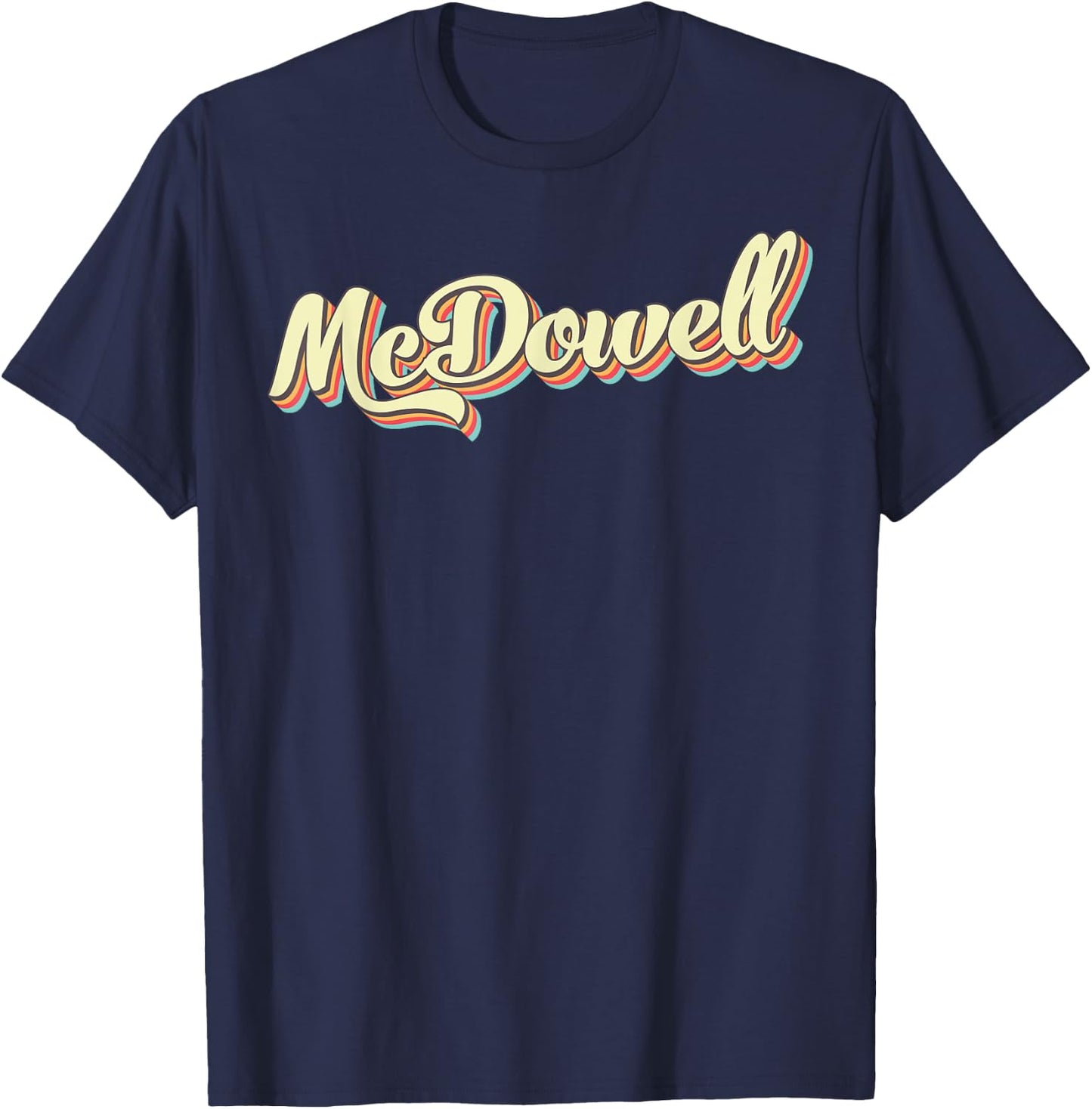 McDowell Retro Art Baseball Font Vintage T-Shirt - T-Shirt | Navy