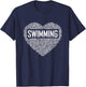 Swimming Heart Coach Swimmer Gift Swim Lover Gifts T-Shirt - T-Shirt | Navy
