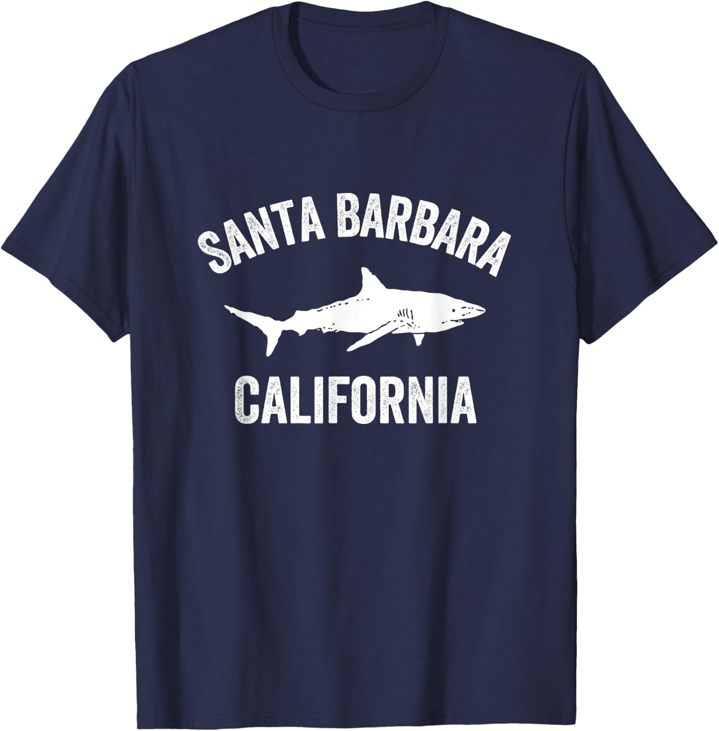 Santa Barbara California Shark Shirt | Santa Barbara Shark T-Shirt - T-Shirt | Navy