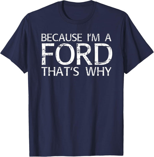 FORD Gift Funny Surname Family Tree Birthday Reunion Idea T-Shirt - T-Shirt | Navy