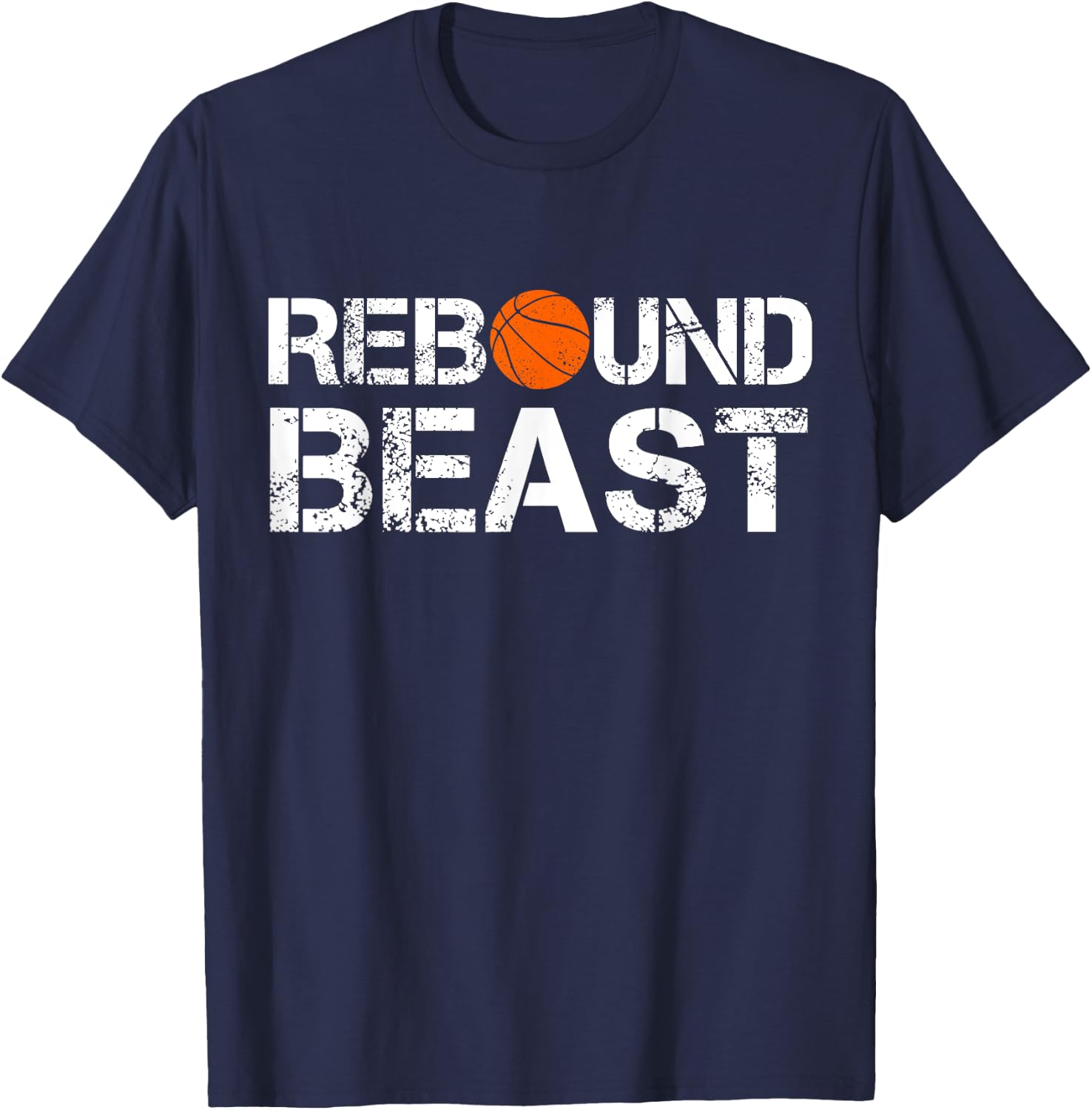 Rebound Beast Funny Basketball Men Boy Player saying Bball T-Shirt - T-Shirt | Navy