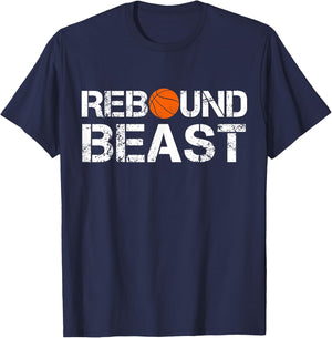 Rebound Beast Funny Basketball Men Boy Player saying Bball T-Shirt - T-Shirt | Navy