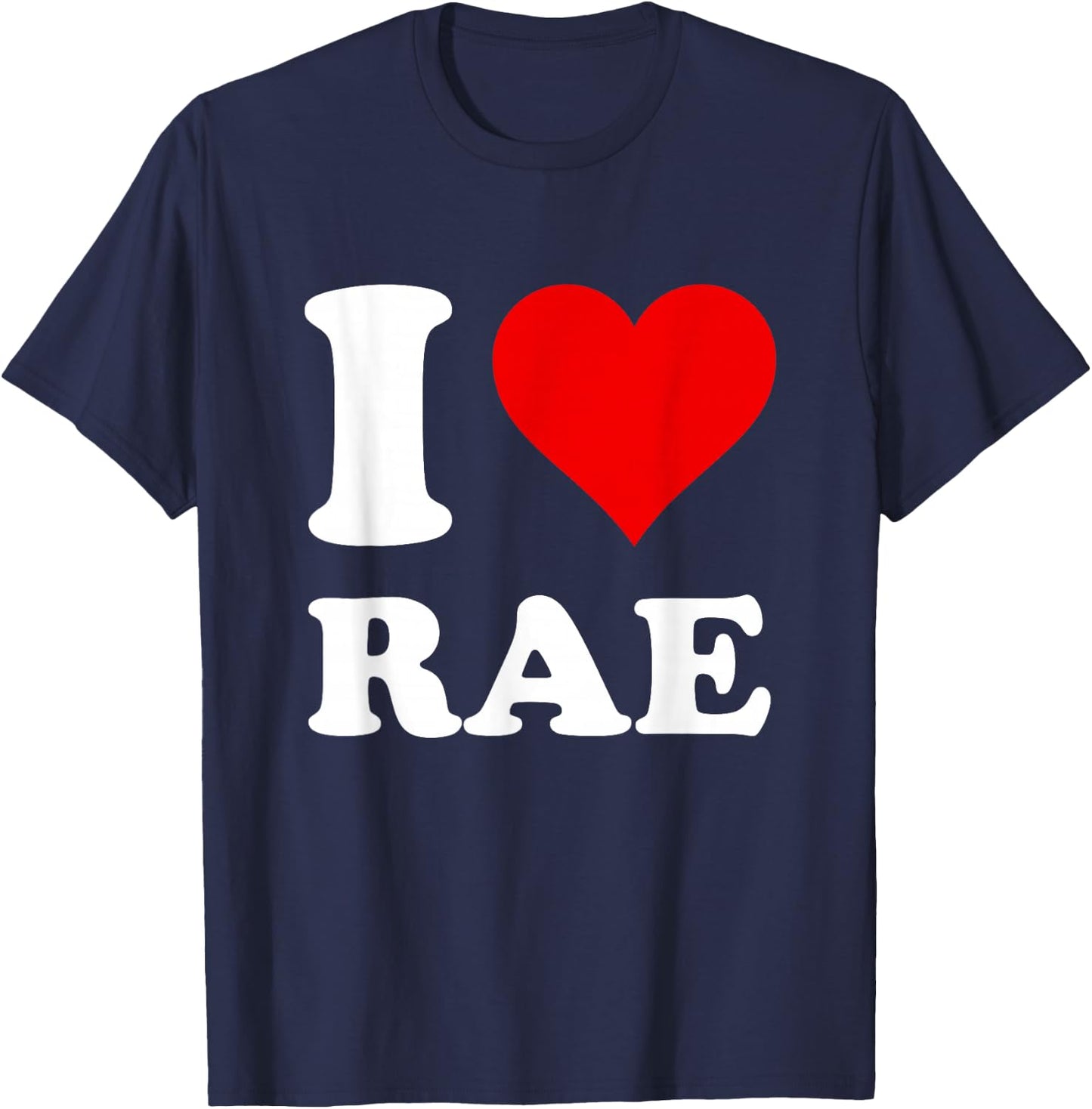Red Heart I Love Rae T-Shirt - T-Shirt | Navy