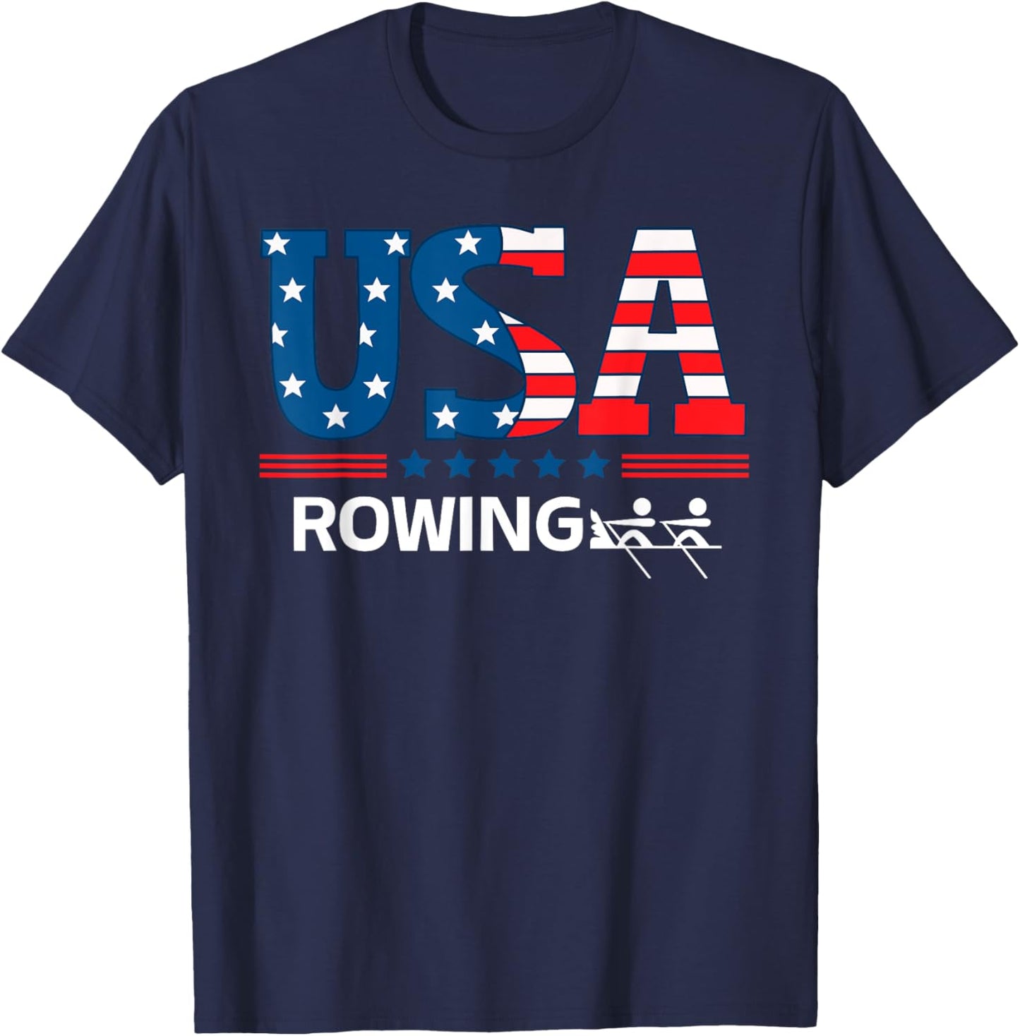 United States Flag Rowing USA Team Sport Rowing T-Shirt - T-Shirt | Navy
