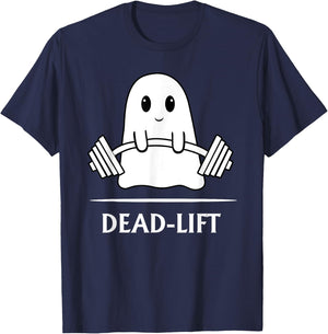 Ghost Dead-lift Weightlifting Fitness Gym Halloween 2023 T-Shirt - T-Shirt | Navy