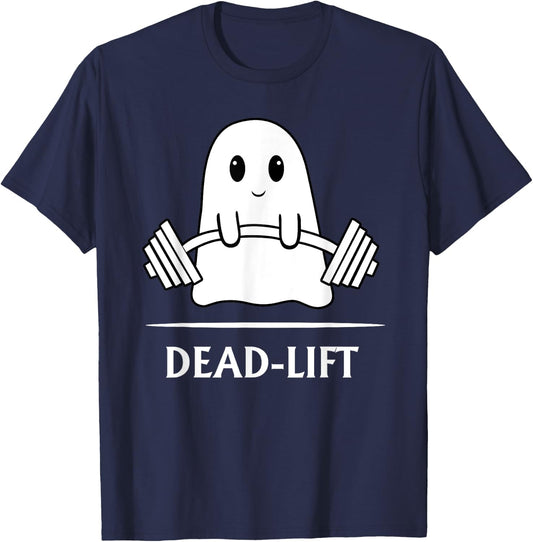 Ghost Dead-lift Weightlifting Fitness Gym Halloween 2023 T-Shirt - T-Shirt | Navy