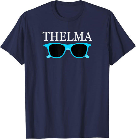 Thelma Aqua Glasses Cute Matching Best Friends T-Shirt - T-Shirt | Navy