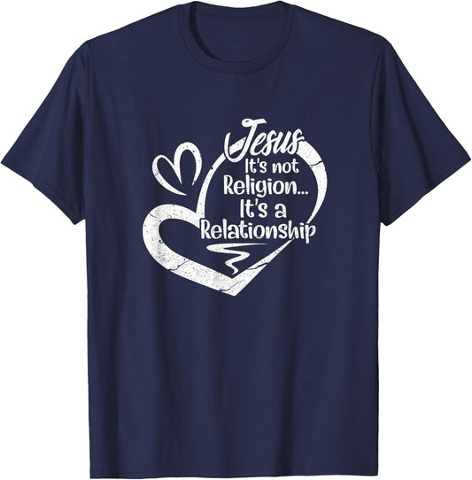 It's Not A Religion It's A Personal Relationship Christian T-Shirt - T-Shirt | Navy