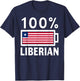 Liberia Flag | 100% Liberian Battery Power T-Shirt - T-Shirt | Navy